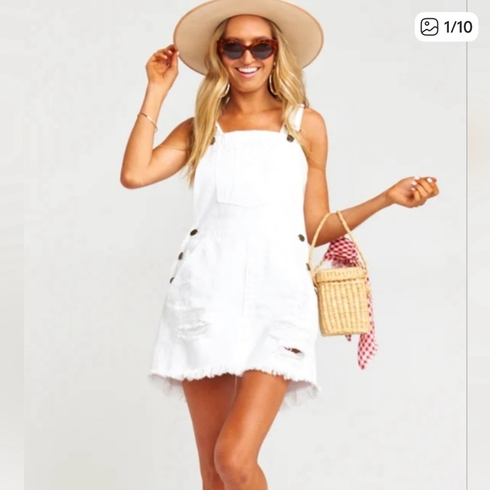 Show Me Your MuMu Georgia Overalls Denim Dress 🤍